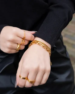 Finaste Gedraaide ring met hartje goud kleurig New