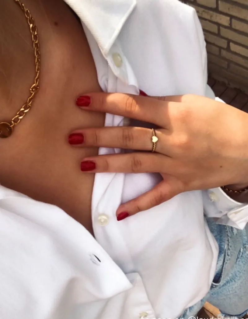 Finaste Gedraaide ring met hartje goud kleurig New