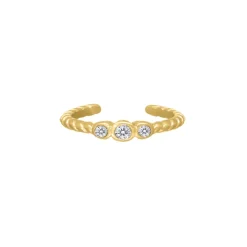 Finaste Gedraaide ring three stones goudkleurig Hot
