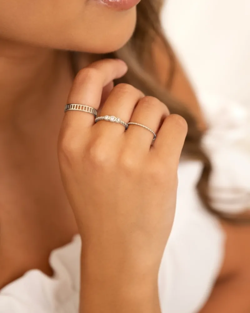 Finaste Gedraaide ring three stones Fashion