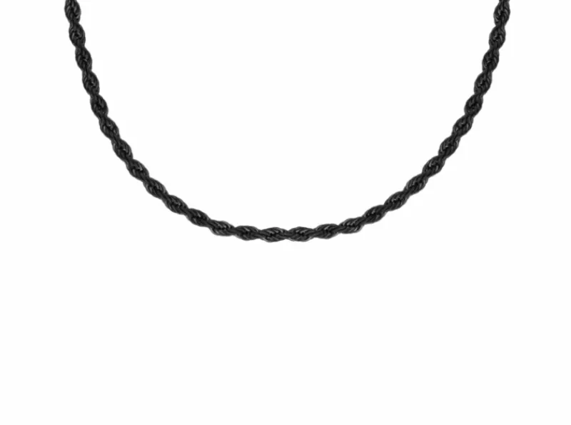 Finaste Gedraaide Schakelketting Heren Zwart Fashion