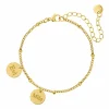 Finaste Gepersonaliseerde armband 2 muntjes goud kleurig Fashion