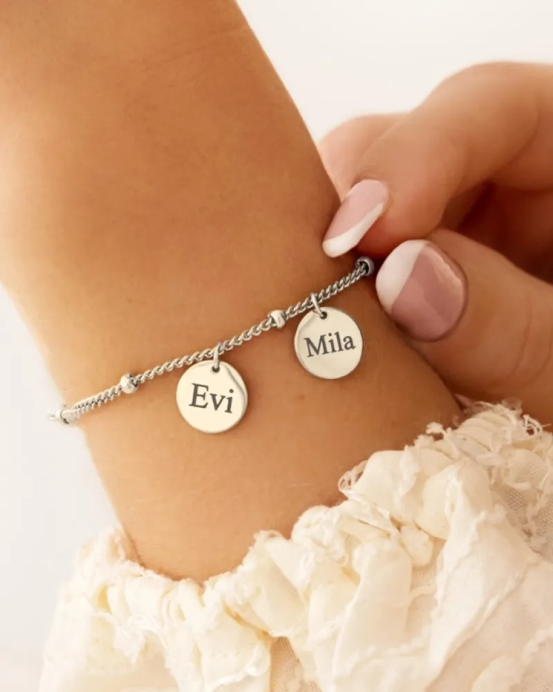 Finaste Gepersonaliseerde armband 2 muntjes Fashion