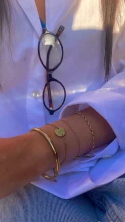 Finaste Gepersonaliseerde Armband Twee Initialen Goud Kleurig Sale