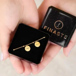 Finaste Gepersonaliseerde armband 2 muntjes goud kleurig Fashion