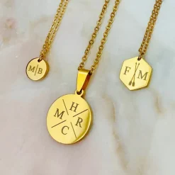 Finaste Gepersonaliseerde Ketting Twee Initialen Goud Kleurig Best