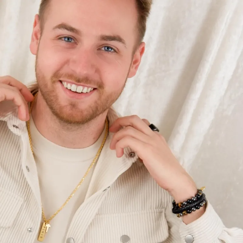 Finaste Gepersonaliseerde ketting voor hem kruisje goud kleurig Best