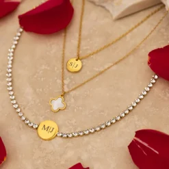 Finaste Gepersonaliseerde Ketting Twee Initialen Goud Kleurig Best
