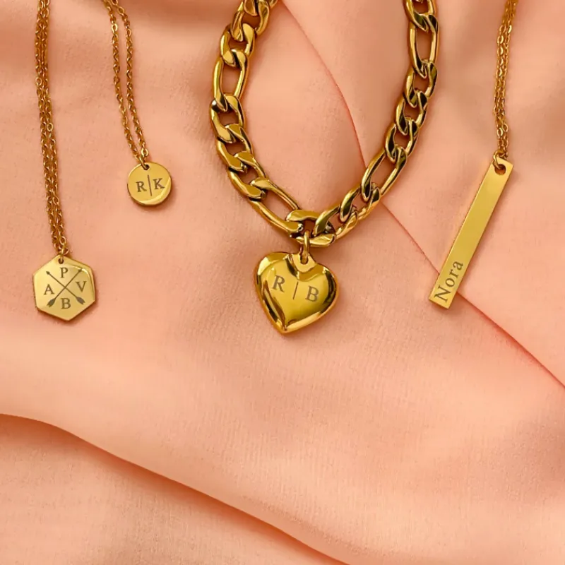 Finaste Gepersonaliseerde Ketting Twee Initialen Goud Kleurig Best