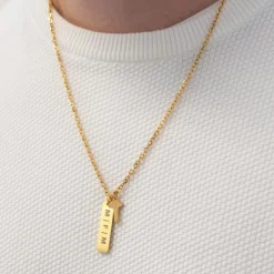 Finaste Gepersonaliseerde ketting voor hem kruisje goud kleurig Best