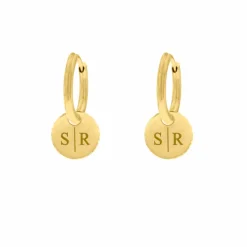 Finaste Gepersonaliseerde Oorbellen Twee Initialen Goud kleurig Sale