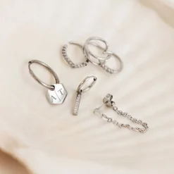 Finaste Gepersonaliseerde oorringetjes hexagon hanger Hot