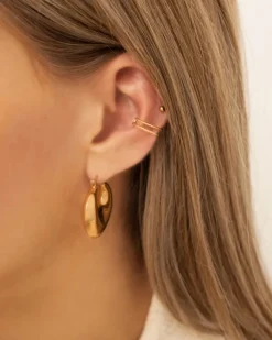 Finaste Gevlochten ear cuff dubbel goudkleurig Best