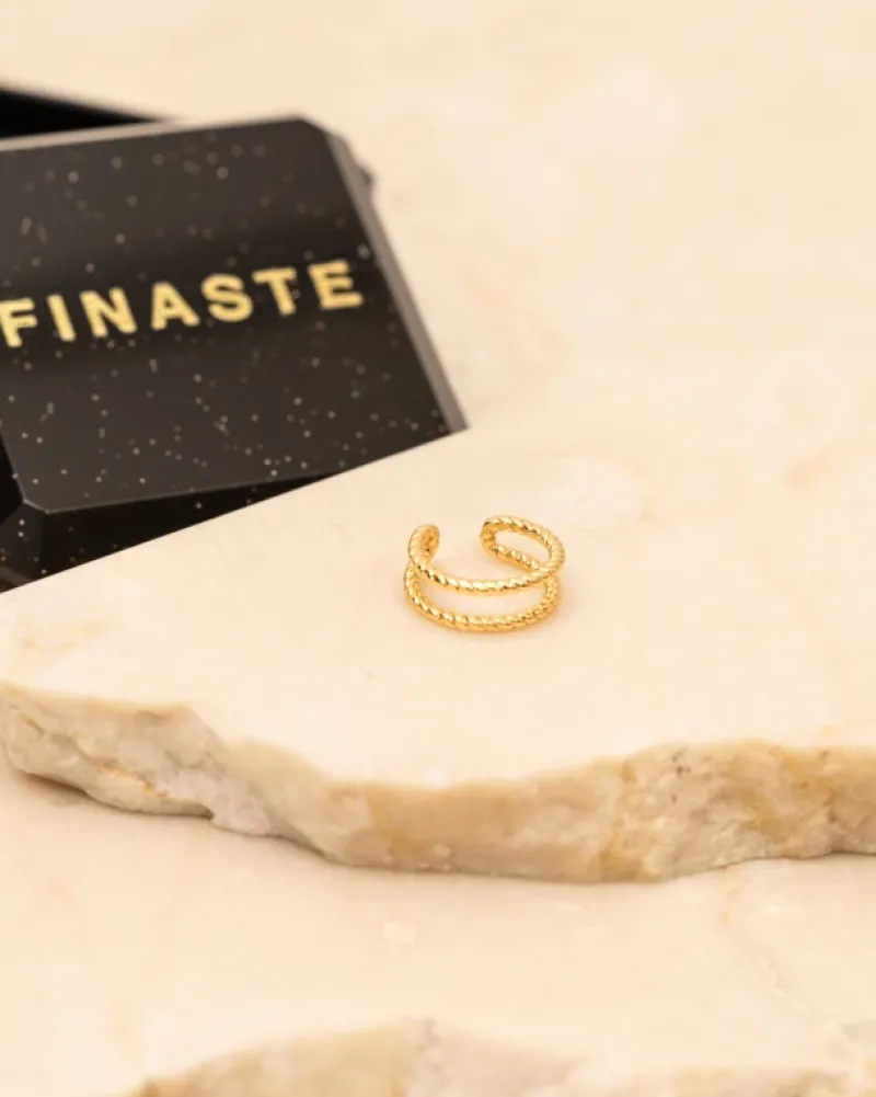 Finaste Gevlochten ear cuff dubbel goudkleurig Best