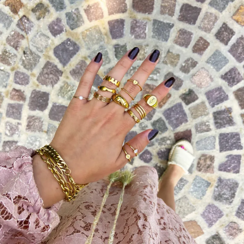 Finaste Gevlochten ring goud kleurig Online