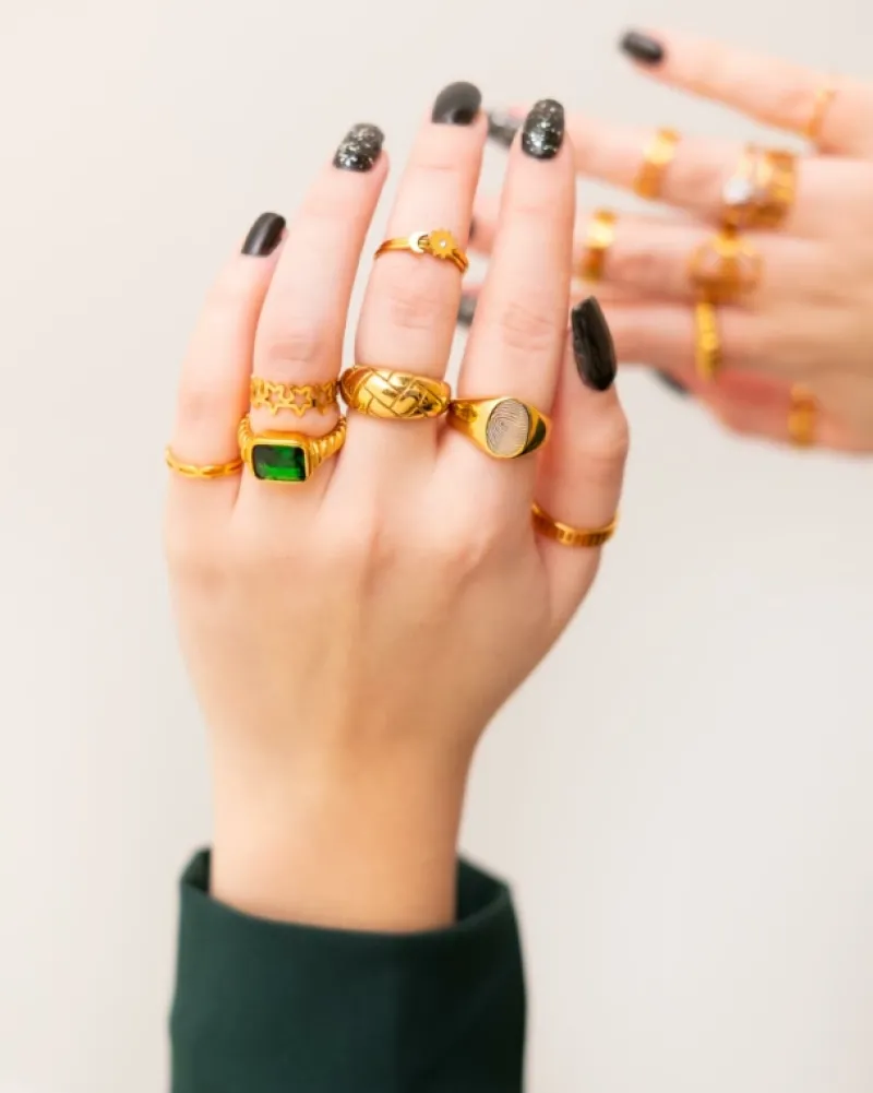 Finaste Gevlochten ring goud kleurig Online