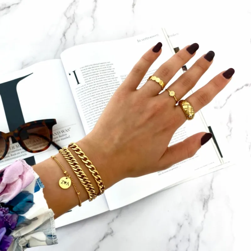 Finaste Gevlochten ring goud kleurig Online