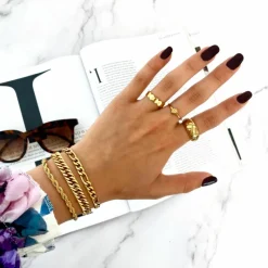 Finaste Gevlochten ring goud kleurig Online