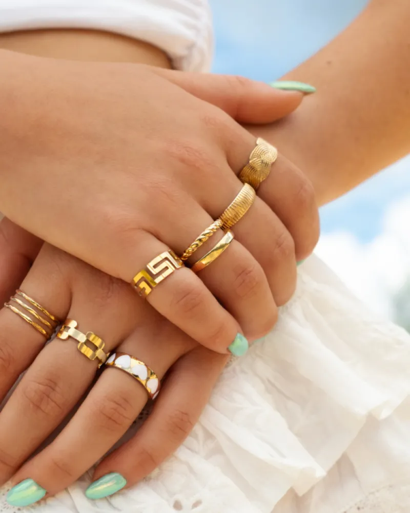 Finaste Gevlochten ring verstelbaar goudkleurig Fashion