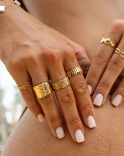 Finaste Gevlochten ring verstelbaar goudkleurig Fashion