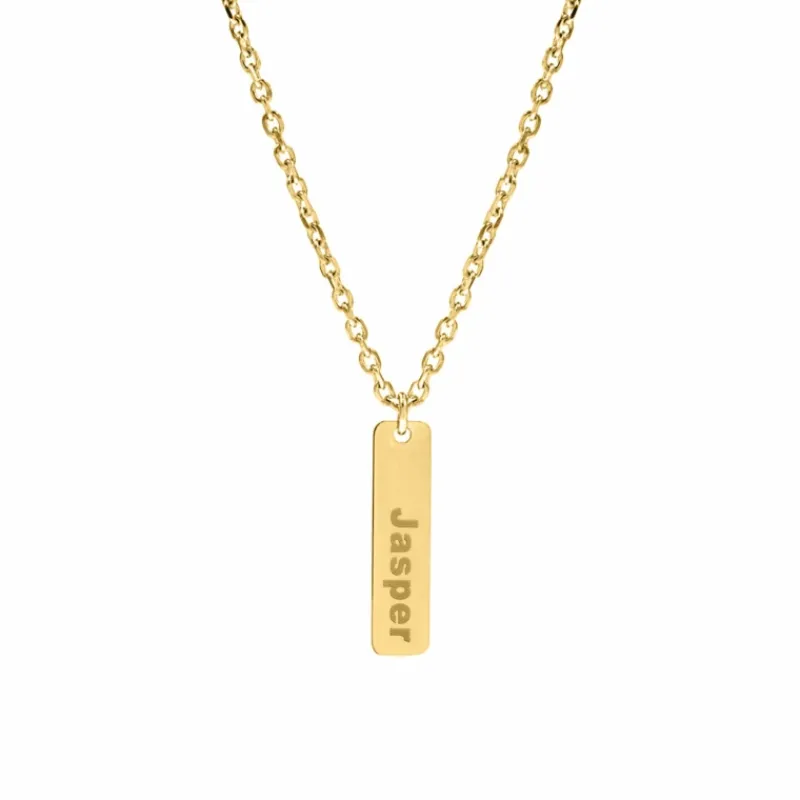 Finaste Goud kleurige ketting heren met tekst Outlet