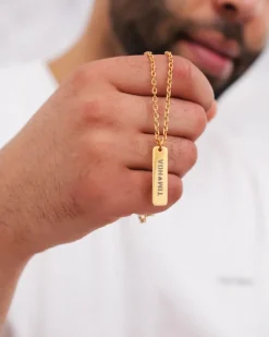 Finaste Goud kleurige ketting heren met tekst Outlet