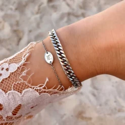 Finaste Graveerbaar armbandje met ovaal muntje Hot