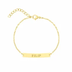 Finaste Graveerbare Armband Bar Goud Kleurig Clearance