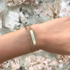 Finaste Graveerbare Armband Bar Goud Kleurig Clearance