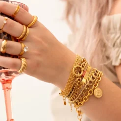 Finaste Graveerbare Armband Bar Goud Kleurig Clearance
