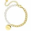 Finaste Graveerbare Armband Chain & Pearl kleur goud Hot
