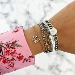 Finaste Graveerbare Armband Chain & Pearl Discount