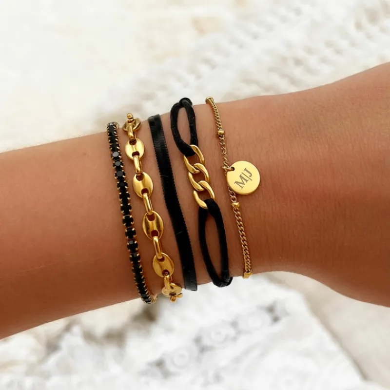 Finaste Graveerbare Armband Met Muntje Goudkleurig Clearance
