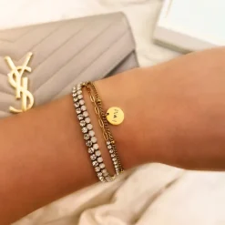Finaste Graveerbare Armband Met Muntje Goudkleurig Clearance