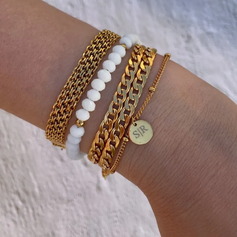 Finaste Graveerbare Armband Met Muntje Goudkleurig Clearance