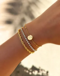 Finaste Graveerbare Armband Met Muntje Goudkleurig Clearance
