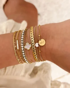 Finaste Graveerbare Armband Met Muntje Goudkleurig Clearance