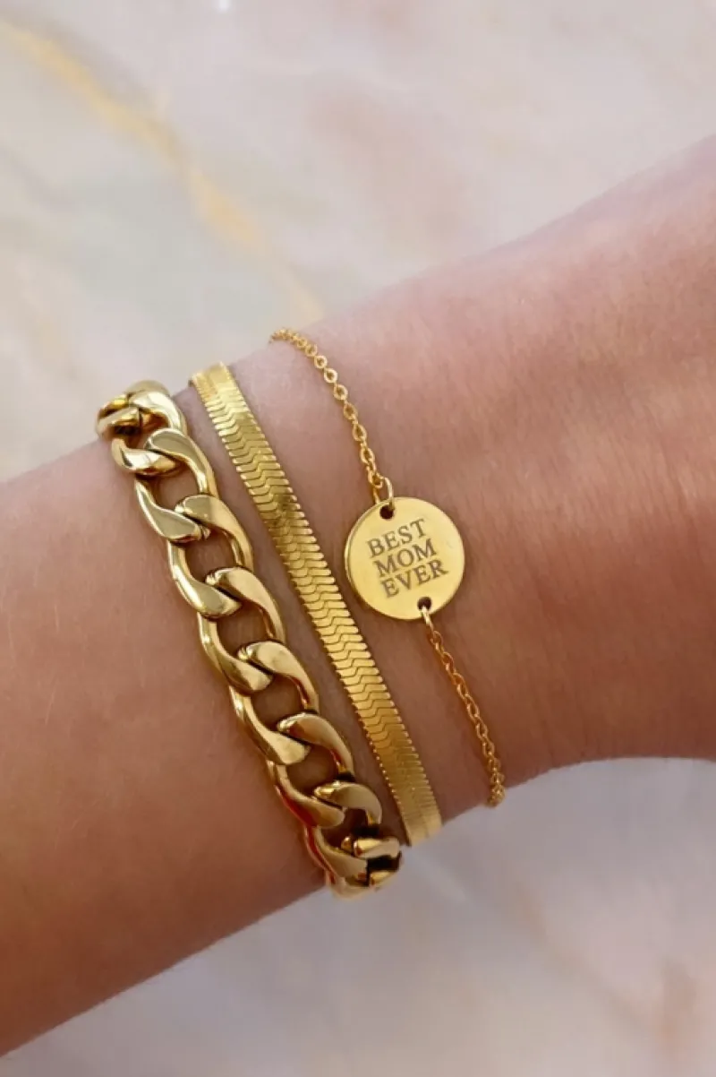Finaste Graveerbare Armband Rond Goud Kleurig Outlet