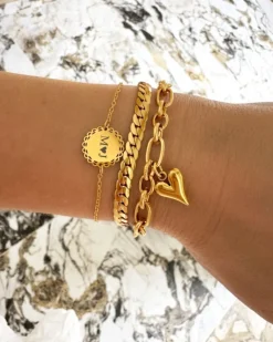 Finaste Graveerbare Armband Vintage Bedel Goudkleurig Clearance