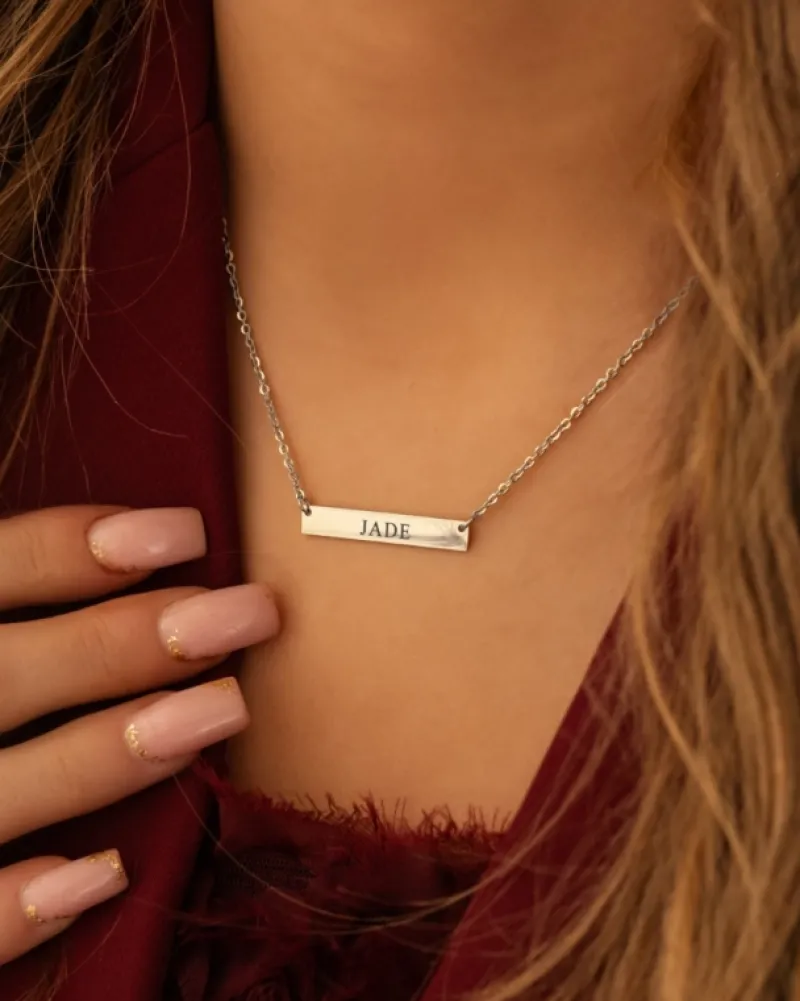 Finaste Graveerbare Bar Ketting New
