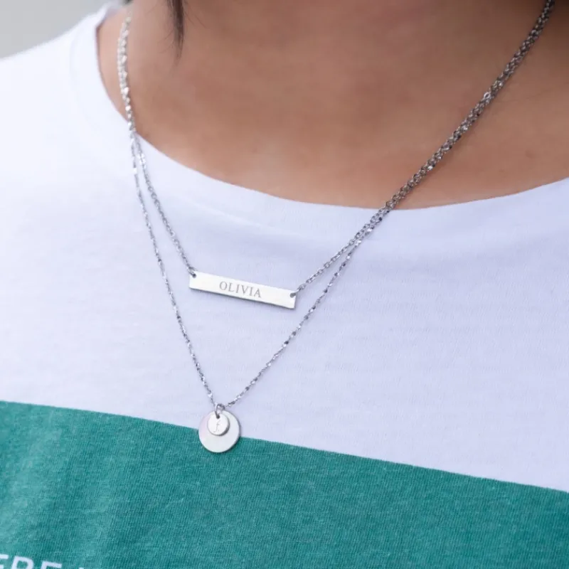 Finaste Graveerbare Bar Ketting New