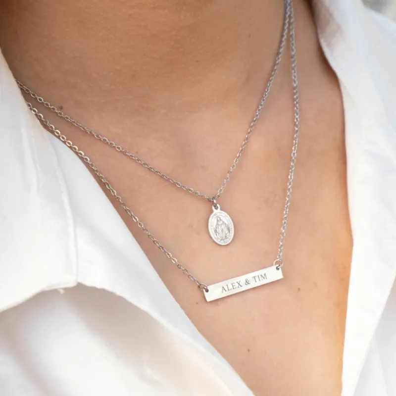 Finaste Graveerbare Bar Ketting New