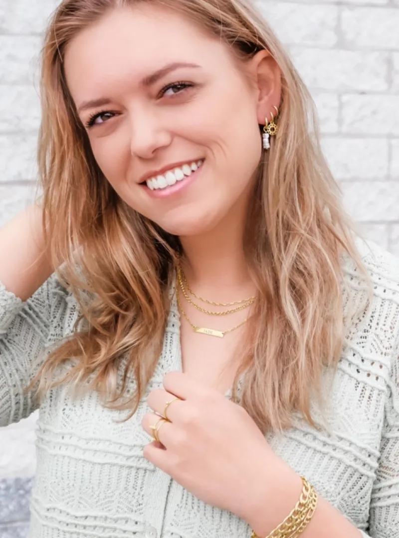 Finaste Graveerbare Bar Ketting Goud Kleurig Best