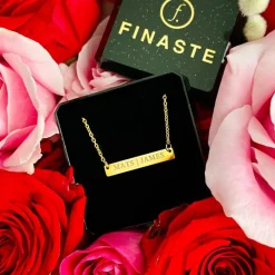 Finaste Graveerbare Bar Ketting Goud Kleurig Best