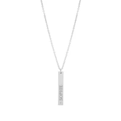 Finaste Graveerbare bar ketting met steentje New