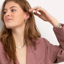 Finaste Graveerbare bar ketting met steentje New