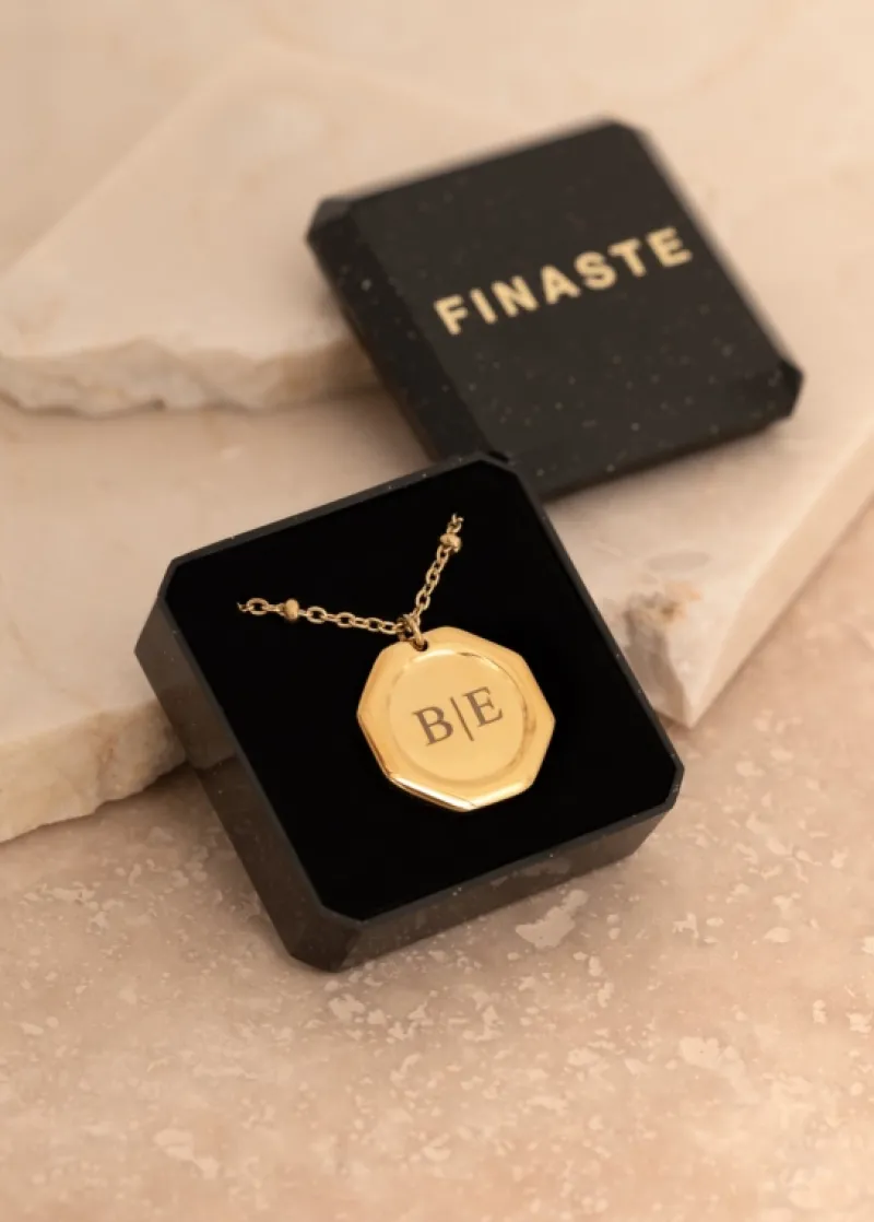 Finaste Graveerbare charm ketting goudkleurig Online