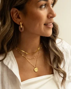 Finaste Graveerbare charm ketting goudkleurig Online