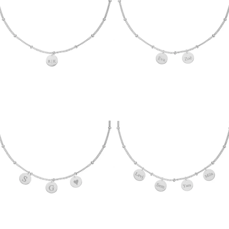 Finaste Graveerbare coin ketting Fashion