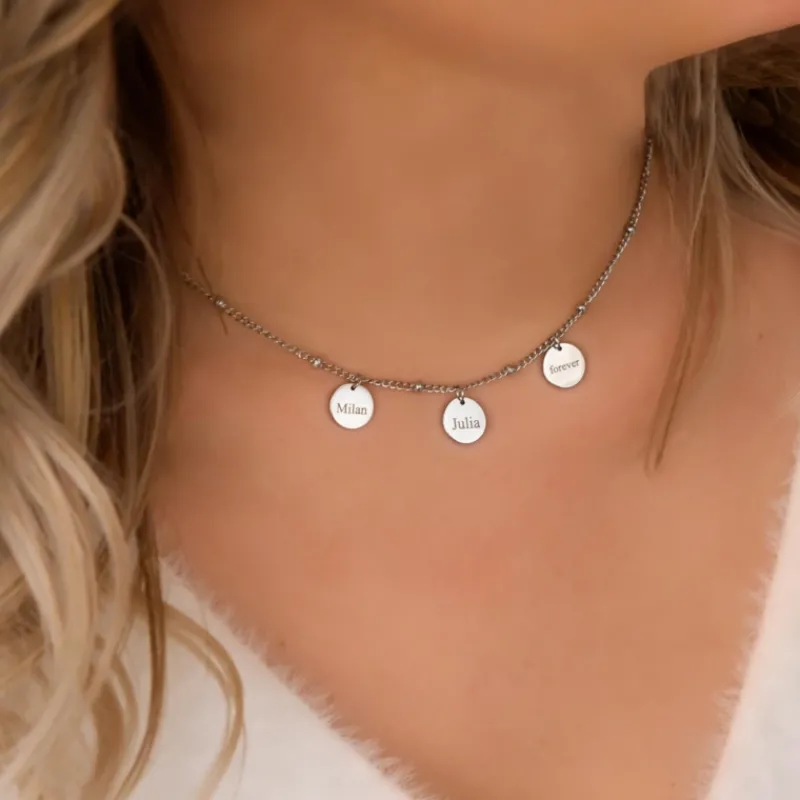 Finaste Graveerbare coin ketting Fashion